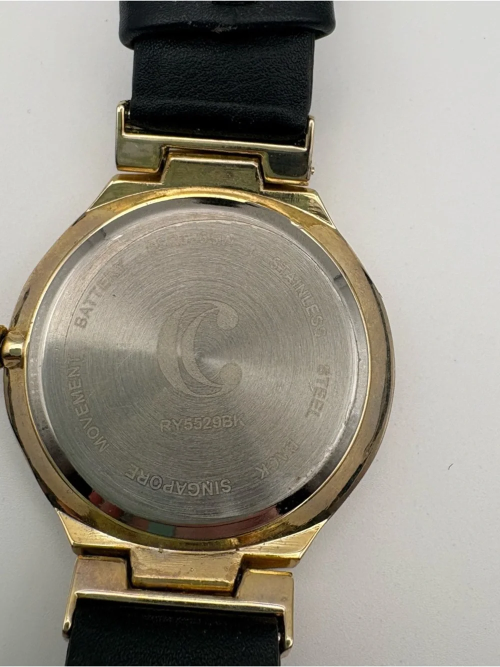 Charming Charlie Black & Gold Sleek Women’s Watch‎ New Battery Works!